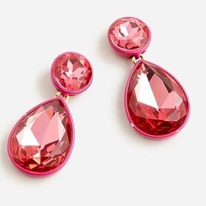 J. Crew Sparkly Teardrop Earrings in FUCHSIA